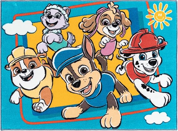 Gertmenian Paw Patrol Indoor Area Rug - 3x5 Small, Non-Slip, Ideal for Children in Bedroom, Game Room, Classroom, Nursery or Play Area - Paw Patrol Team, Blue/Red, 28022