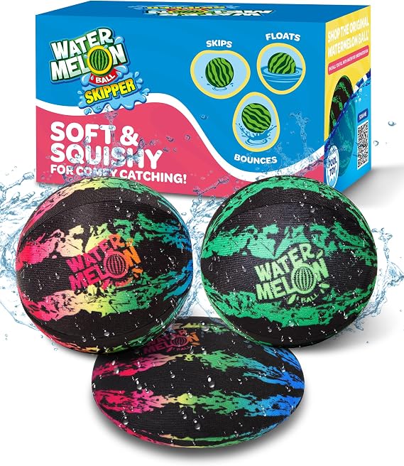 Watermelon Ball Water Skipping Ball Water Pool Toys & Bouncing Games for Swimming Pool, Beach & Lake, Perfect for Kids Ages 8-12, Teens & Family Fun, Summer Must Have