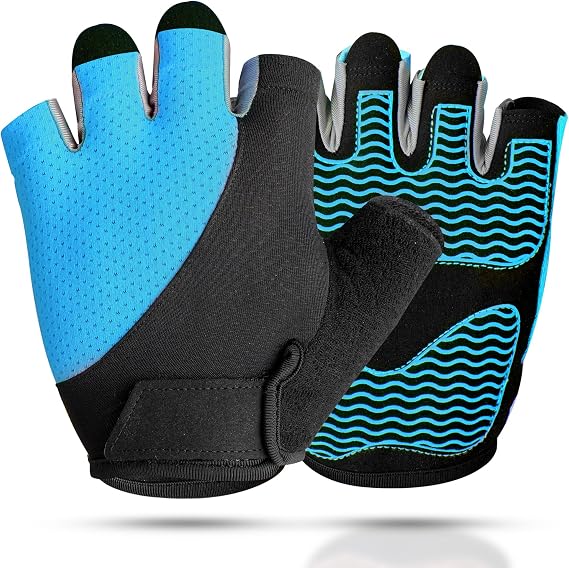 sunnex Workout Gloves for Women - Breathable Weight Lifting Gloves with Non-Slip Silicone Padding, Fingerless Gym Gloves for Cycling, Rowing, Pull Ups & Training (4 Sizes)