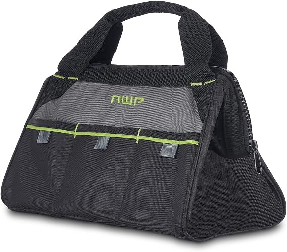 AWP Tool Bags, Premium Tool Bag, Black, Durable Tool Tote, for Professionals and Contractors