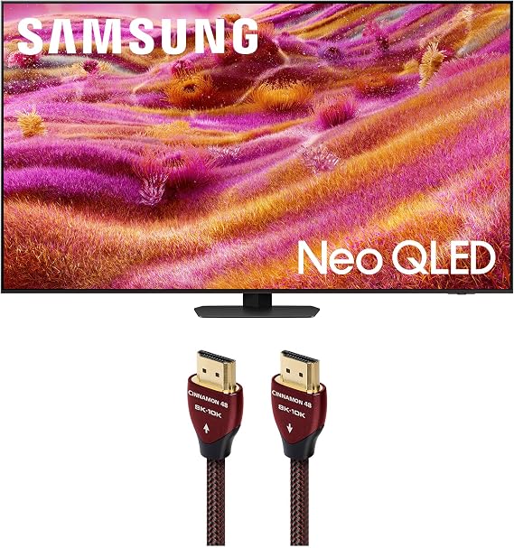 Samsung QN75QN90FAFXZA 75 Inch Neo QLED 4K QN90F Vision AI Smart TV with an AudioQuest Cinnamon 48 1.5M 8K-10K 48Gbps HDMI Digital Cable (2025)