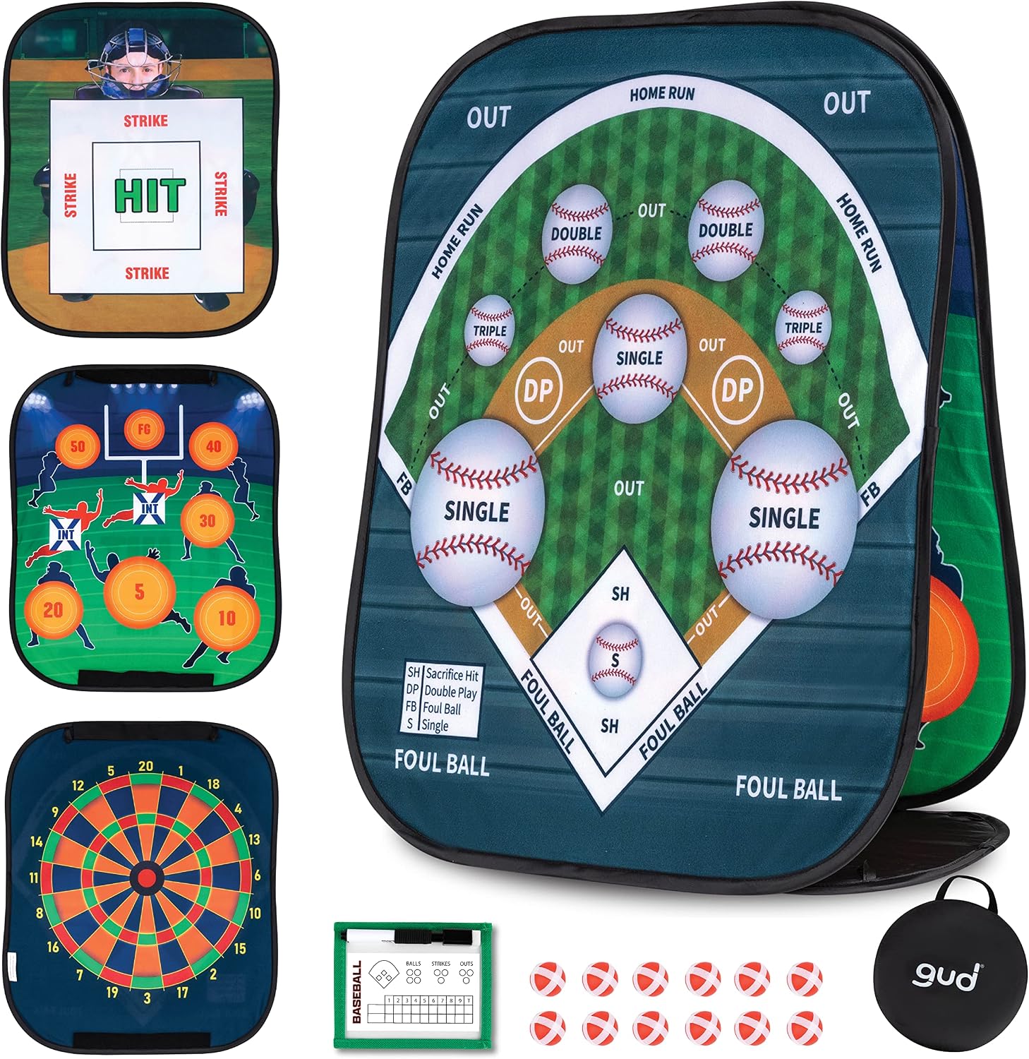 GUD Baseball, Football & Darts Games, Baseball Sports Gifts for Kids Teens Adults, Baseball Target Baseball Party Toy Game, Tailgating Indoor Outdoor Fun Games