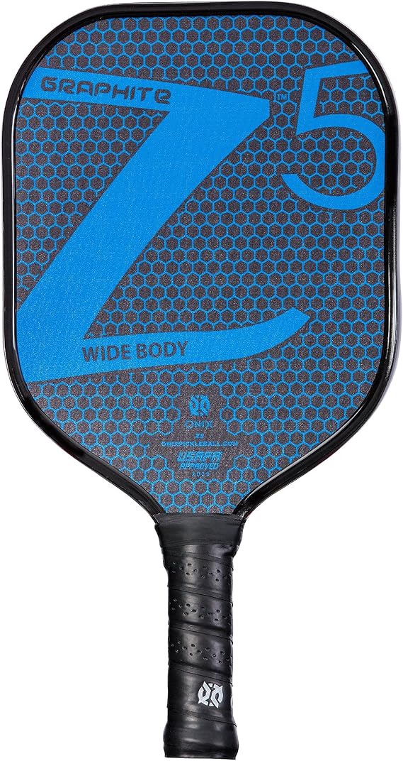 Onix Graphite MOD Z5 Carbon Fiber Pickleball Paddle with Wide-Body Shape. Honeycomb Core, Graphite Face & Cushion Comfort Pickleball Paddle Grip