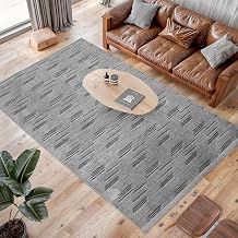 Aden Kaymaz Taban Halı, Aden Sierra 3, Makinada Yıkanabilir Şönil Dokuma Halı (Gri - 160 x 230cm)