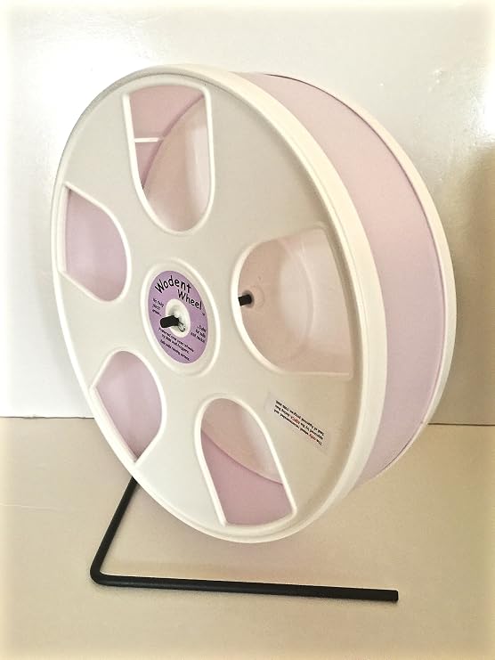 11" Diameter WODENT Exercise Wheel(Total HT. 12.3") W. Safety Shield & Assembled (Lavender & White)