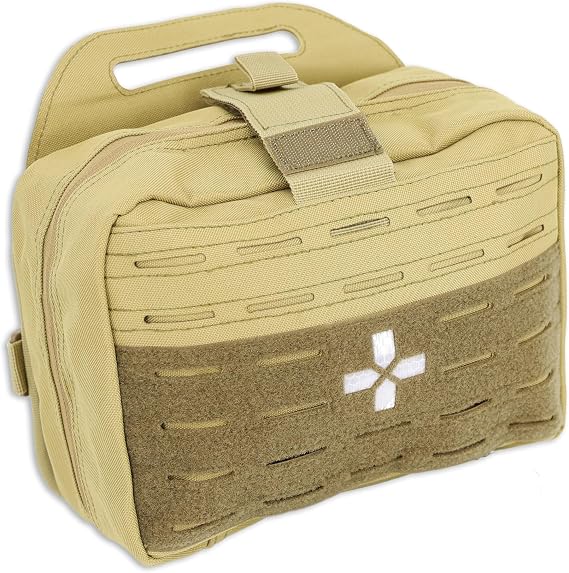 Lightning X Products Vehicle Head Rest IFAK Trauma Bag w/Laser Cut MOLLE, Detachable Quick Release Pouch - TAN