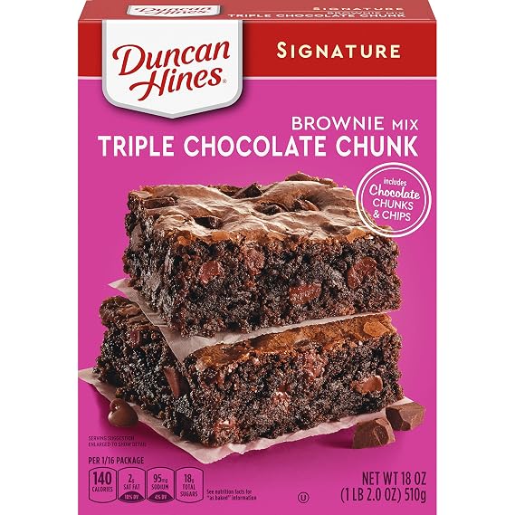Duncan Hines Signature Triple Chocolate Chunk Brownie Mix 18 Ounce Pack of 1