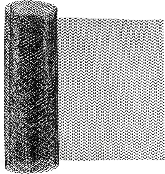 Black Aluminium Car Grill Mesh, 6x12 mm Hole Car Bumper Mesh Grill