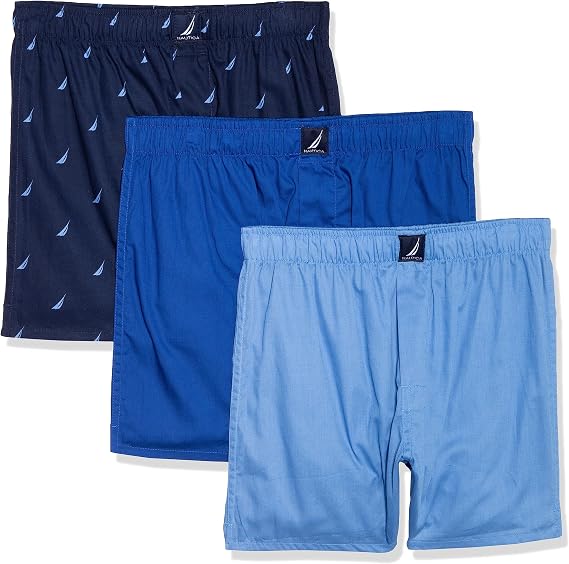 Nautica Men's Classic Cotton 3-Pack Woven Boxers