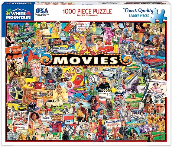 White Mountain 1000 Piece Jigsaw Puzzle Retro Collage, Movies