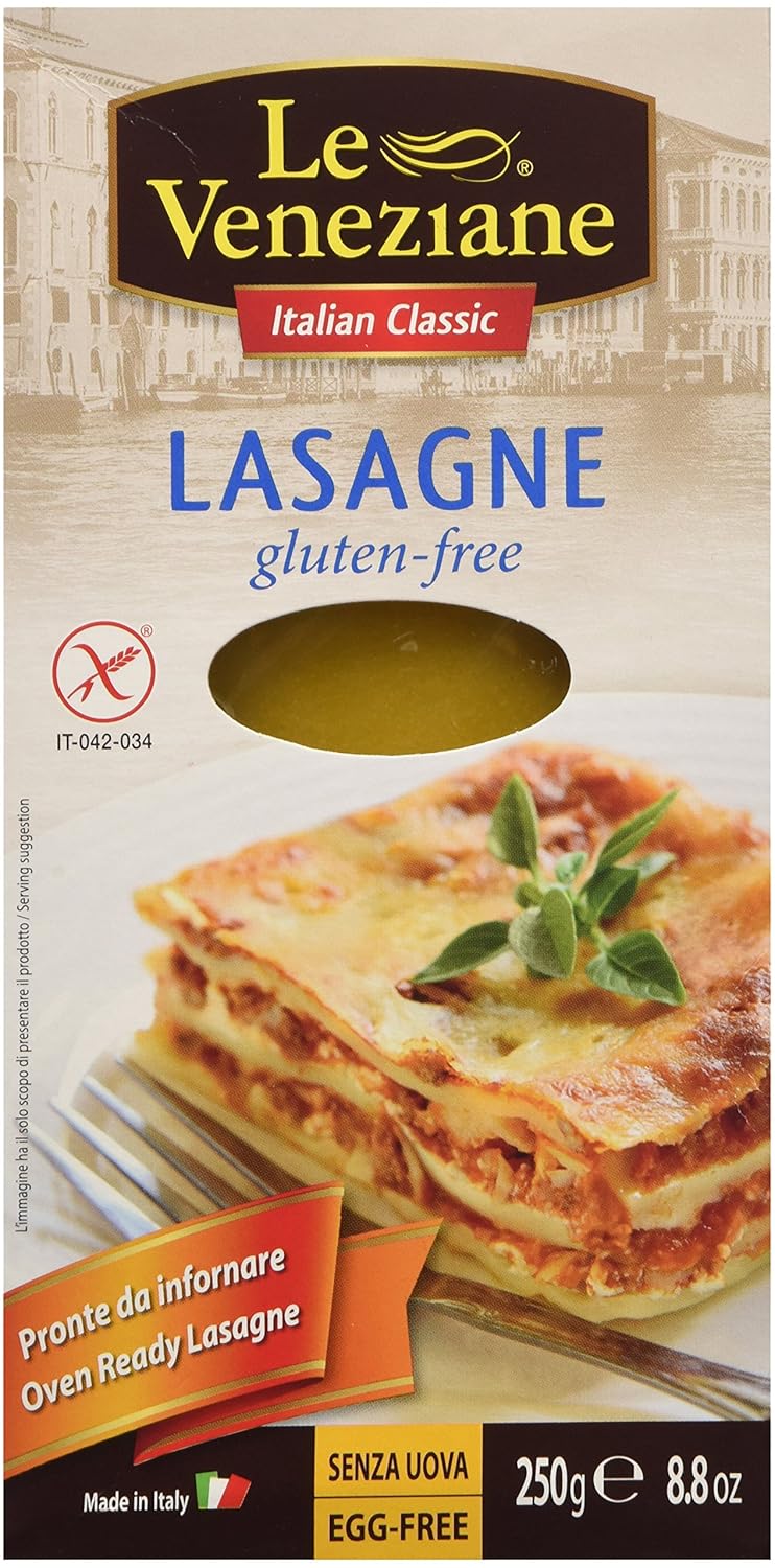 Le Veneziane Gluten Free Lasagne Sheets, 8.8 Ounce Pack of 2