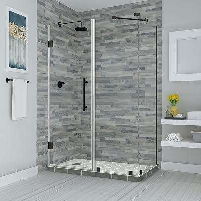 Aston SEN967EZ-MB-423632-10 Bromley Shower Enclosure, Overall: 42 in. W x 32 in. D, Matte Black