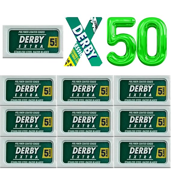 50 "Derby Extra Professional" Double Edge Razor Blades for straight razor (50)