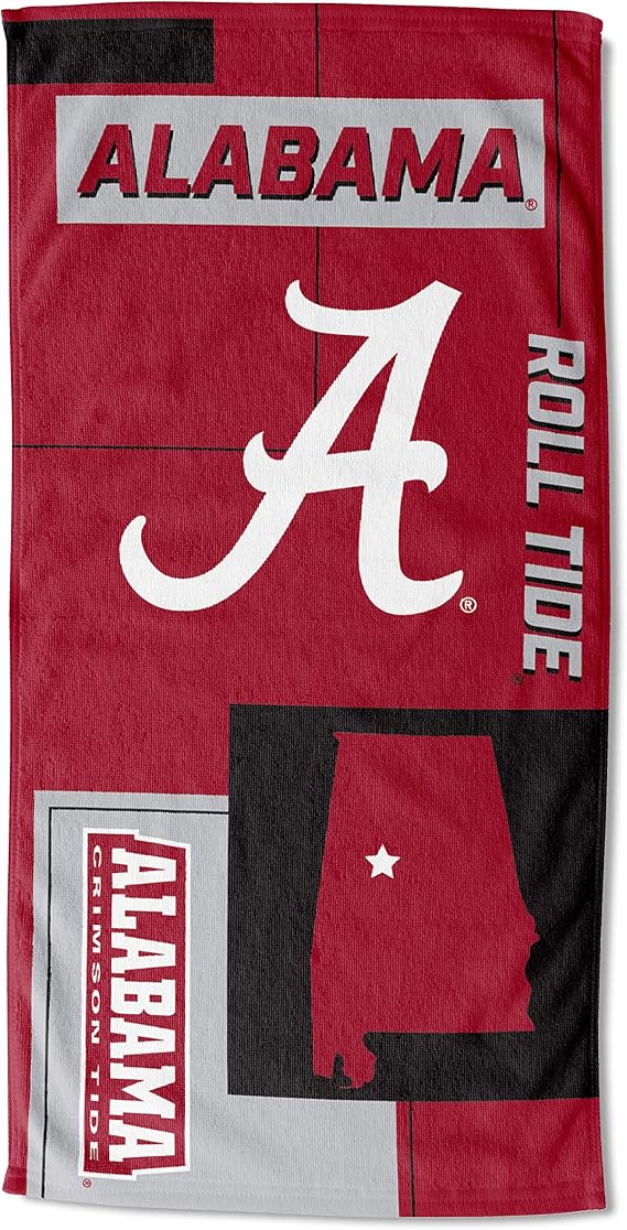 NORTHWEST NCAA State Line Beach Towel, 30x60, Alabama Crimson Tide