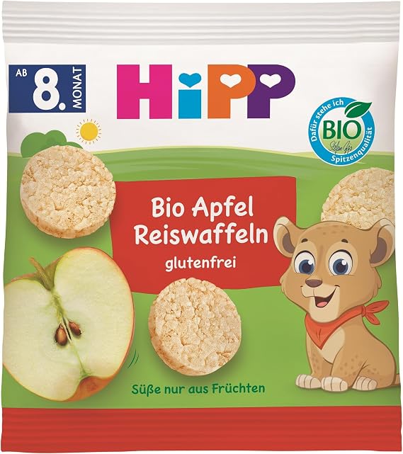 HiPP Organik Pirinçli Elmalı Bebek Gofreti 30 gr