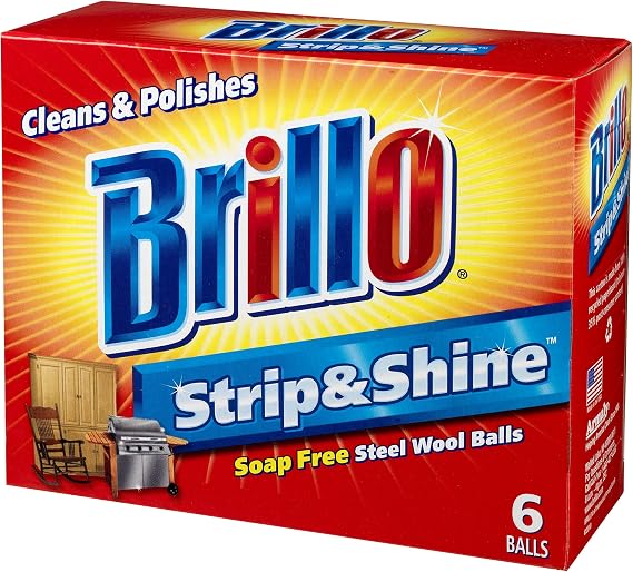 Brillo Strip & Shine Steel Wool Balls, 6-Count